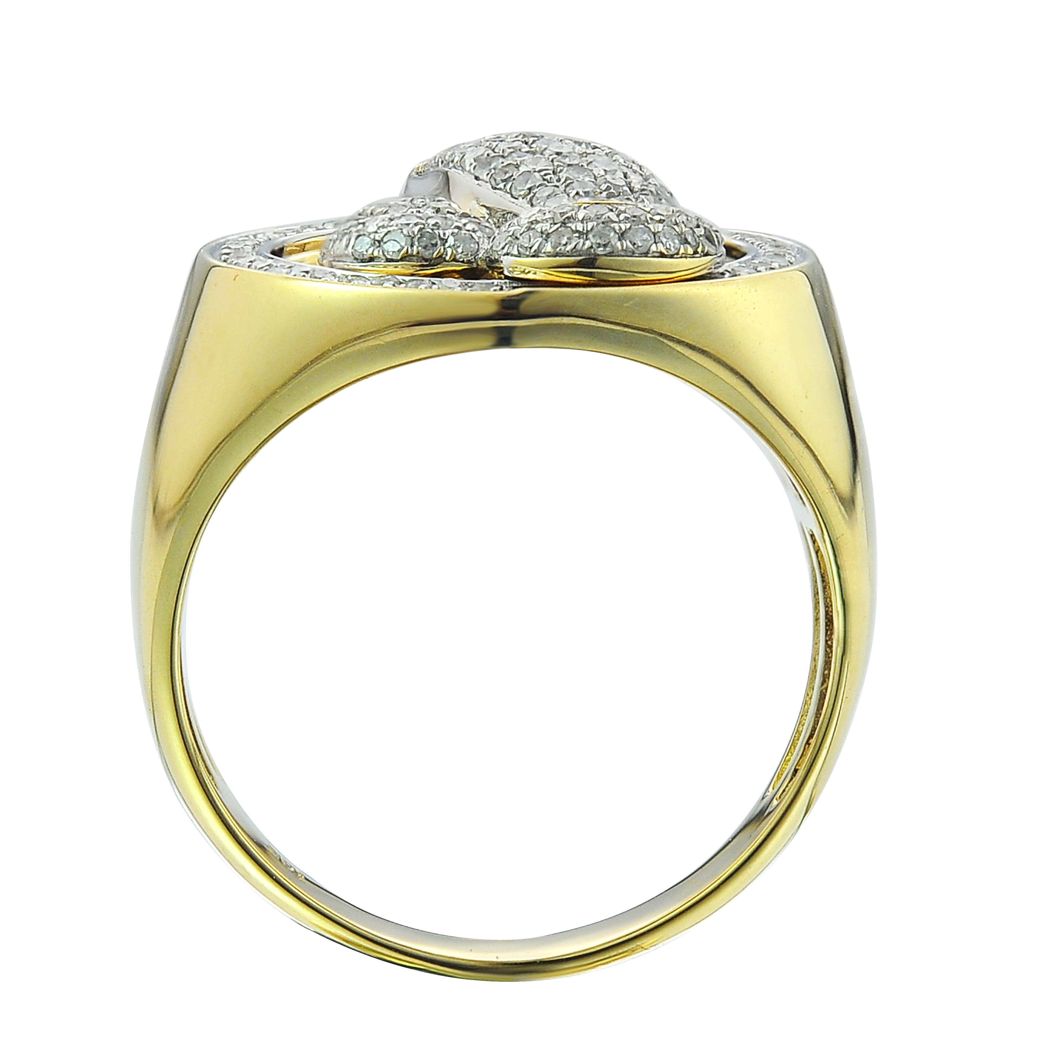 Diamond Men's praying Hands Ring  0.64 ct. 10K Yellow Gold 6.96 g